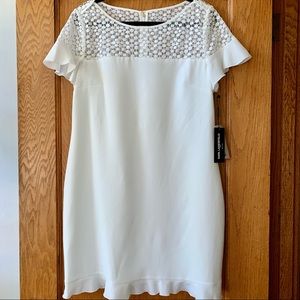 NWT Karl Lagerfeld Short sleeves Dress Ivory Sz 14